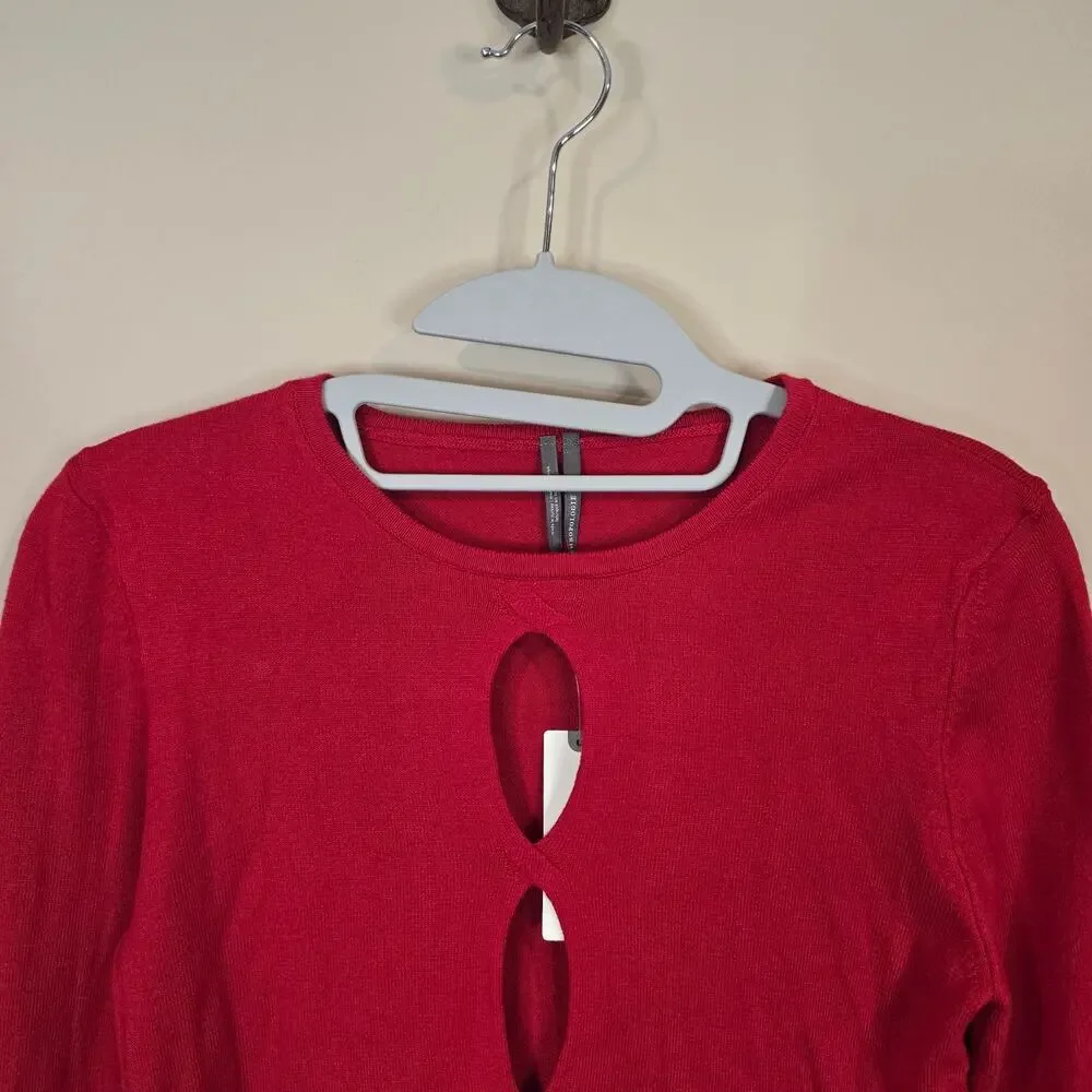 NEW NWT Women's Anthropologie Twisted Front Cutout Knit Top | Size XS